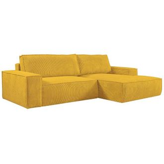 Vente-Unique Vente-unique - Divano letto angolo a destra in Velluto a coste Giallo - amelia