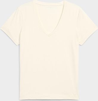 Contemporaine Womens Luxurious jersey V-neck T-shirt