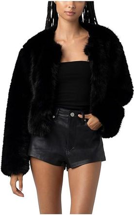 Blank NYC Faux Fur Jacket Womens Coat Cash Flow : MD, Spandex/Polyester/Faux Fur