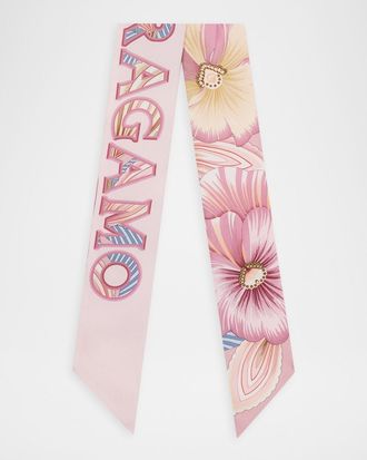 Ferragamo Floral Brezza Silk Scarf