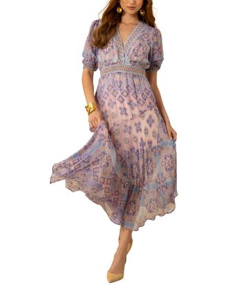 Hale Bob Hale Bob Silk-Blend Malaya Midi Dress