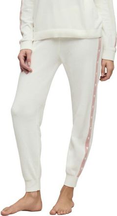 Barefoot Dreams CozyChic Ultra Lite Heart Stripe Joggers in Pearl-Bloom at Nordstrom, Size X-Large