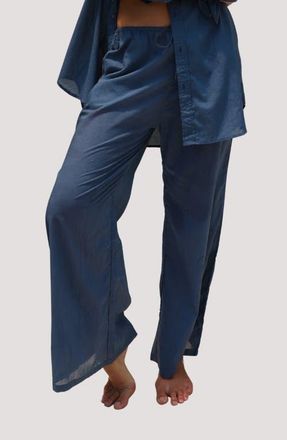 Stone Fox Swim Koda Organic Cotton Cover-Up Drawstring Pants in Azul at Nordstrom, Size X-Small/small