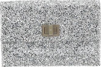 Anya Hindmarch Pre-owned Womens Valorie Clutch in Silver Glitter - One Size