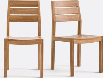 La Redoute Interieurs Set van 2 massief teakhouten tuinstoelen Imu