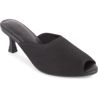 Elie Tahari Maui Peep Toe Kitten Heel Slide Sandal in Black at Nordstrom, Size 7.5
