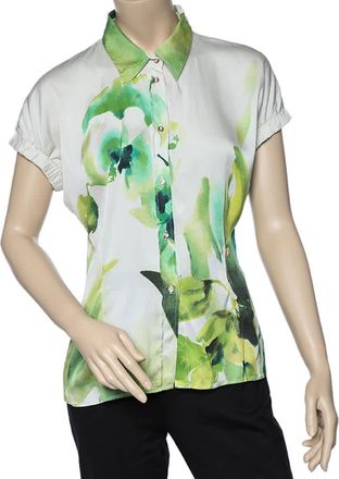 Roberto Cavalli Multicolor Printed Silk Satin Shirt