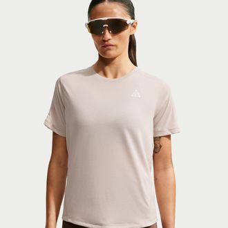 Nike Womens Nike ACG Dri-FIT Short-Sleeve Trail Running Top in Brown | IO9650-236