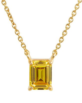 Savvy Cie Jewels 18K Over Silver Citrine November Birthstone Necklace