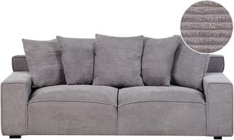 Beliani Sofá de 3 plazas de pana gris oscuro cómodo moderno retro sala de estar Viskan