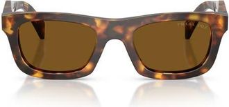 Prada 50mm Polarized Pillow Sunglasses in Honey Tortoise /Brown Polar at Nordstrom