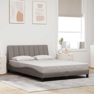 vidaXL Cama Sin Colch&oacute;n Tela Gris Taupe 140x200 Cm Vidaxl