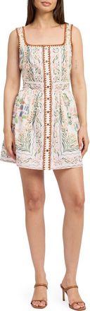 En Saison Alaia Fit & Flare Minidress in Ivory Terracotta at Nordstrom, Size X-Small