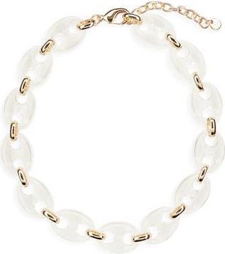 Nordstrom Resin Mariner Link Necklace in Clear- Gold at Nordstrom Rack