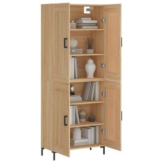 Berkfield Home Highboard Sonoma Oak 69.5x34x180 cm Engineered Wood in Light Tan
