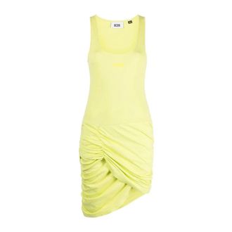 GCDS Groene Katoenen Casual Mini Jurk - Dames - Feestkleedjes - Groen - XS - Katoen - Kleedjes