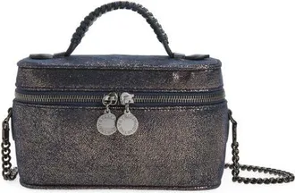 Stella McCartney Falabella Shine Crossbody Vanity Case in Dark Navy at Nordstrom