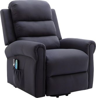 Vente-Unique Sill&oacute;n el&eacute;ctrico de masaje de tela - Gris antracita - LOVARI