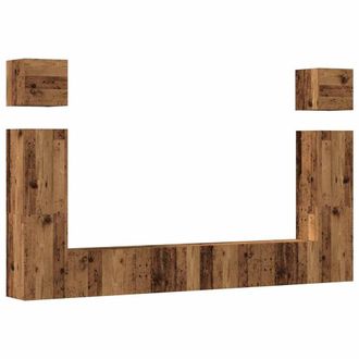 Berkfield Home 6 Piece TV Cabinet Set Wall-mounted Old Wood Engineered Wood in Brown