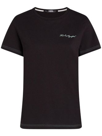 Karl Lagerfeld T-shirt met geborduurd logo - Zwart
