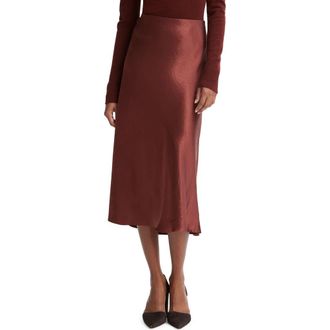 Vince Bias Satin Midi Skirt in Cinnamon Stick at Nordstrom Rack, Size X-Small