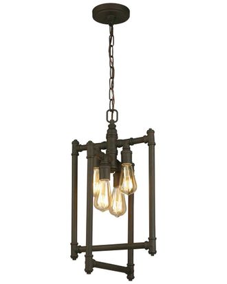 Eglo Eglo Wymer 4 Light Open Frame, Open Bulb Pendant With Matte Bronze Finish