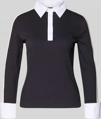 Marc Cain Poloshirt mit kurzer Knopfleiste in Marine, Größe 34