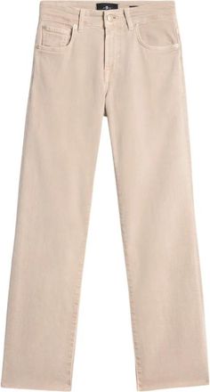 7 For All Mankind Calie Straight Ankle Jeans - Dames - Cropped Jeans - Beige - W26 - Katoen - Jeans