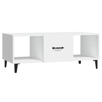 vidaXL Mesa De Centro Madera Contrachapada Blanco 102x50x40 Cm Vidaxl