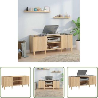 vidaXL vidaXL Mobiletto per giradischi - Mobile Porta Dischi Rovere Sonoma 121x38x48 cm Legno Aggregato