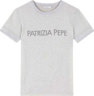 Patrizia Pepe Elegante Witte Gebreide Trui - Dames - T-shirts - Grijs - M - Tops