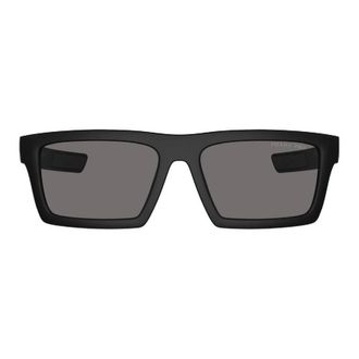 Prada Dark Grey Polarized Rectangular Mens Sunglasses PS 02ZSU 1BO02G 58
