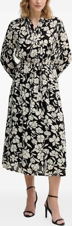 Benetton floral-print midi dress - Nero