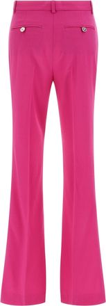 Versace Womens Fuchsia Virgin Wool Flared Pants