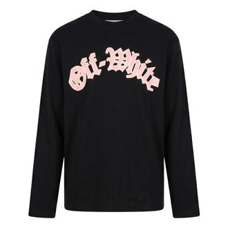 Off-white T-shirt met lange mouwen - Heren - Tops - Zwart - Maat: L Katoen