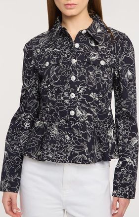 Cinq &agrave; Sept Garden Doodle Lainy Jacket in Navy/White at Nordstrom, Size 10