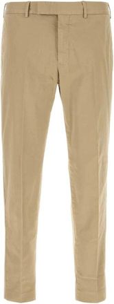 Pantaloni Torino Stretch Katoenen Chino Broek - Heren - Chinos - Beige - L - Katoen - Broeken