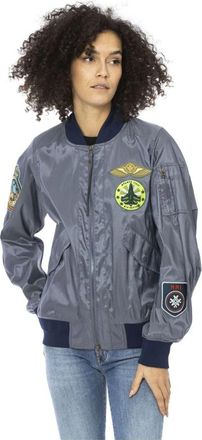 Mr & Mrs Italy Korte Bomberjas met Aviator Details - Dames - Bomber jackets - Blauw - XS - Jassen
