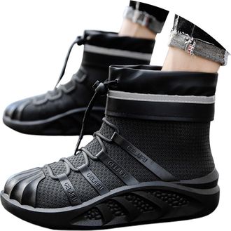 Generic Mens Boots Winter Thermal Slip Work Shoes With Thick Sole For Outdoor Hiking Snowy Weather And Casual Wear (Black, 7.5)