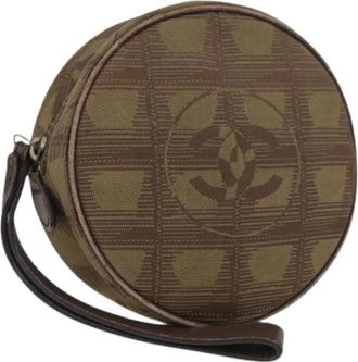 Chanel Pre-owned Clutches, female, Beige, Size: ONE SIZE Pre-owned Nylon Pouch