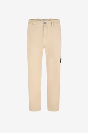 Stone Island Gerade Hose aus Baumwollcanvas