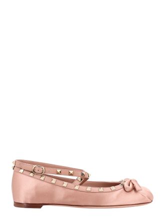 Valentino Garavani Satin Ballerinas With Iconic Studs-Donna