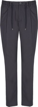 Herno Blue Cotton Straight-Leg Pants