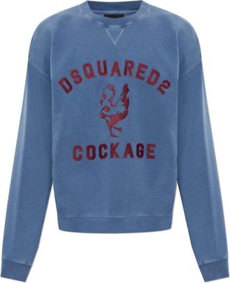 Dsquared2 Logo Sweatshirt - Heren - Sweatshirts - Blauw - 2XL - Katoen - Hoodies & sweatvesten