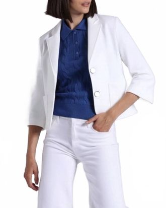 Minnie Rose Viscose Blend Shrunken Blazer In White