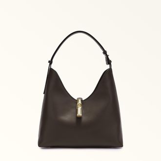 Furla Goccia Borsa A Spalla Cioccolato Marrone Pelle Di Vitello Sidney Donna