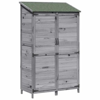vidaXL Cobertizo De Jard&iacute;n Con Techo Gris 106,5 X 56 X 176 Cm Vidaxl
