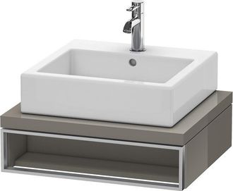 Duravit Duravit Vero Unidad De Lavabo Para Consola, 6540, 600 Mm, 1 Compartimento Abierto Incluyendo Toallero, Color (frente/cuerpo): Laca De Color Gris Frane