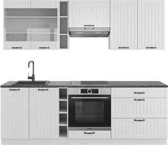 Vicco Mueble De Cocina Fame-line, Casa De Campo Blanca/blanca, 235 Cm Sin Encimera