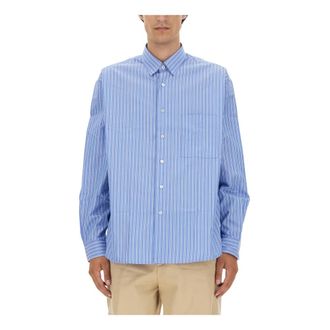 Lanvin Casual Shirts, male, Blue, Size: M Oversized Shirt with Pocket